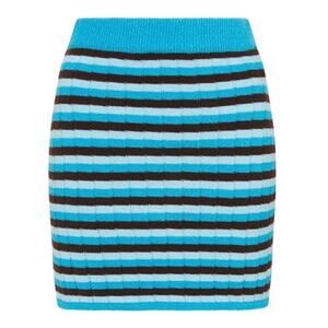 Faithfull the Brand Revolve Naja Stretch Knit Mini Skirt Blue Stripe 4/XS NWT